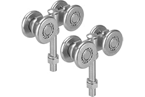 2-Pack Box Rail Hnager, Track Roller Wheels,Trolley Assembly for 1-3/4" Wide and 2-1/4" or Taller Rail Hanging Track, Beam Tr