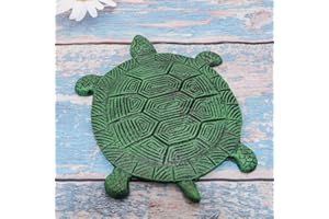 MDLUU Tortoise Stepping Stone, Cast Iron Flagstone, Decorative Turtle Stepping Stone for Lawn, Yard, Garden Walk Way, 13.3"×10.2"