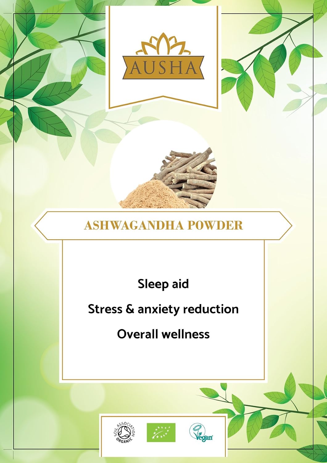 Ausha Organic Ashwagandha Powder 100g - for Stress and Anxiety Relief Energy, Sleep Aid - UK Certified Organic by Soil Association - Image 4