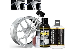 XTryfun Silver Gray Rim Touch Up Paint, Rim Repair Kit Curb Rash, Wheel Touch Up Paint for Quickly Fix Rim Scratches, Chips, Curb Rashes and Surface Damage