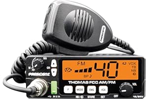 President Thomas FCC AM/FM CB Radio – 40 Channel, VOX Hands-Free, USB Port, ASC, Multi-Color LCD Display – 12/24V Compact Mobile Transceiver for Truckers & Off-Road Communication