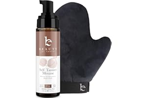 BEAUTY BY EARTH Self Tanner Tanning Mousse Kit - USA Made with Natural & Organic Ingredients, Self Tanner Mousse and Mitt, Tan Kit, Fake Tan Tanning Foam, Medium to Dark, Sunless Tanners Best Sellers