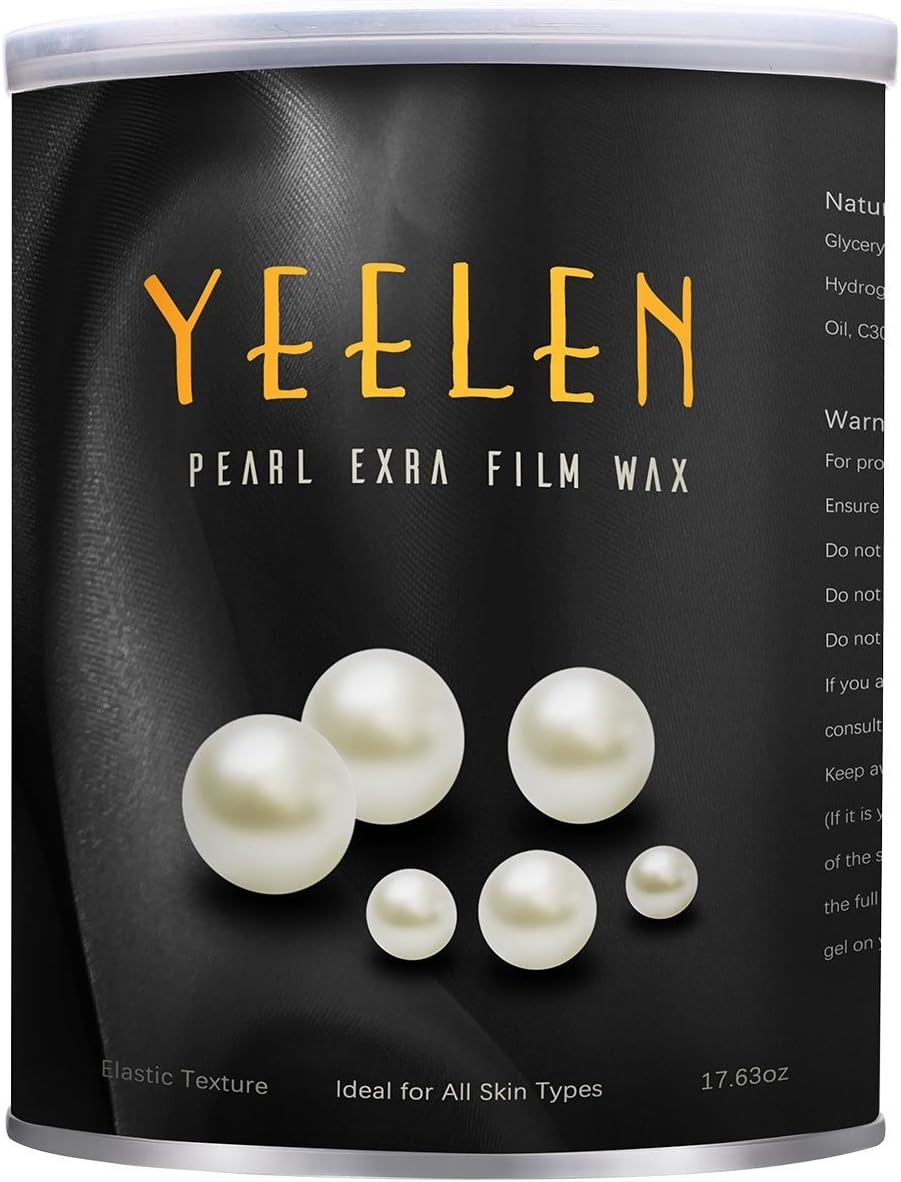 Yeelen 17.63oz Film Wax Pearl Hard Wax Beans Hot Wax Beads for Home Waxing Hair Removel for Legs, Underarms, Brazilian Bikini, Eyebrow, Upper Lip, Face