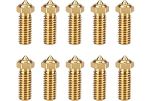 HIKUDIY 10Pcs Brass Nozzles for QIDI X-Max 3 (0.4mm*4, 0.2mm*2, 0.6mm*2, 0.8mm*2), 3D Printer Parts Extruder Hotends Nozzles Kit for QIDI X-Max 3/X-Plus 3/X-SMART3/Q1 Pro