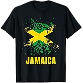 Jamaica Retro Vintage Watercolors Sport Jamaican Flag T-Shirt