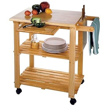 Amazoncom Rolling Butcher Block Cart Origami Foldable