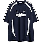 Aelfric Eden Oversized T Shirt Men 90s Shirt Unisex Streetwear Contrast Color Graphic Tees Casual Vintage Summer Tops