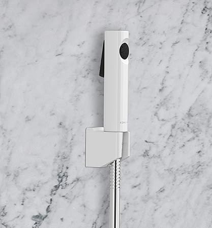 Kohler - 98100IN-0 Cuff Health Faucet, Premium Hygiene Spray with Metal Hose and Holder (White)