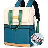 Scothen Backpack Cooler with Double Decker, 36 Cans Insulated Cooler Bag | 25L, Waterproof &amp; Leak Proof, Lightweight &amp; Soft, 12 Ice Packs, 8H Cold for Women Travel Camping Work Beach Outdoor