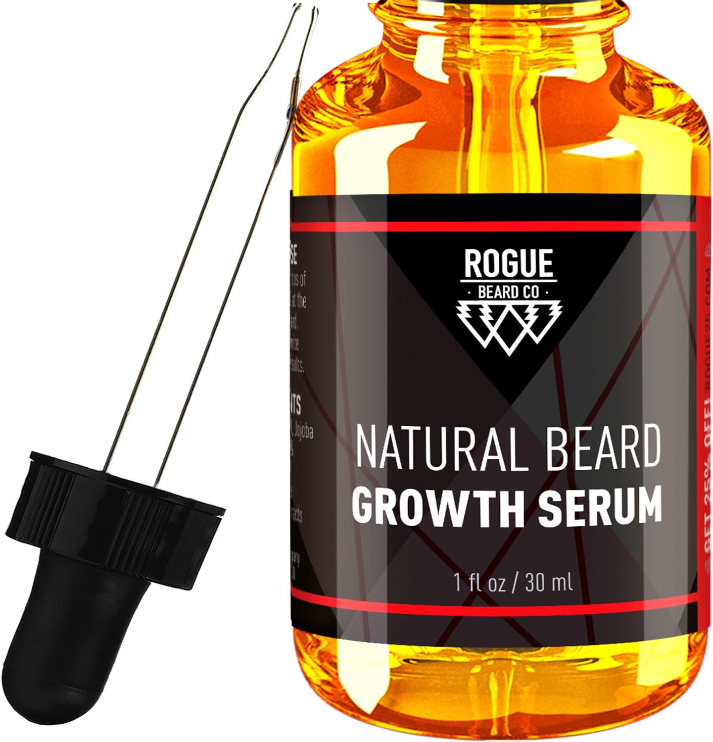 BEARD GROWTH SERUM by Rogue Beard Company, 100% ORGANIC Beard Oil and Leave In Conditioner 1 oz