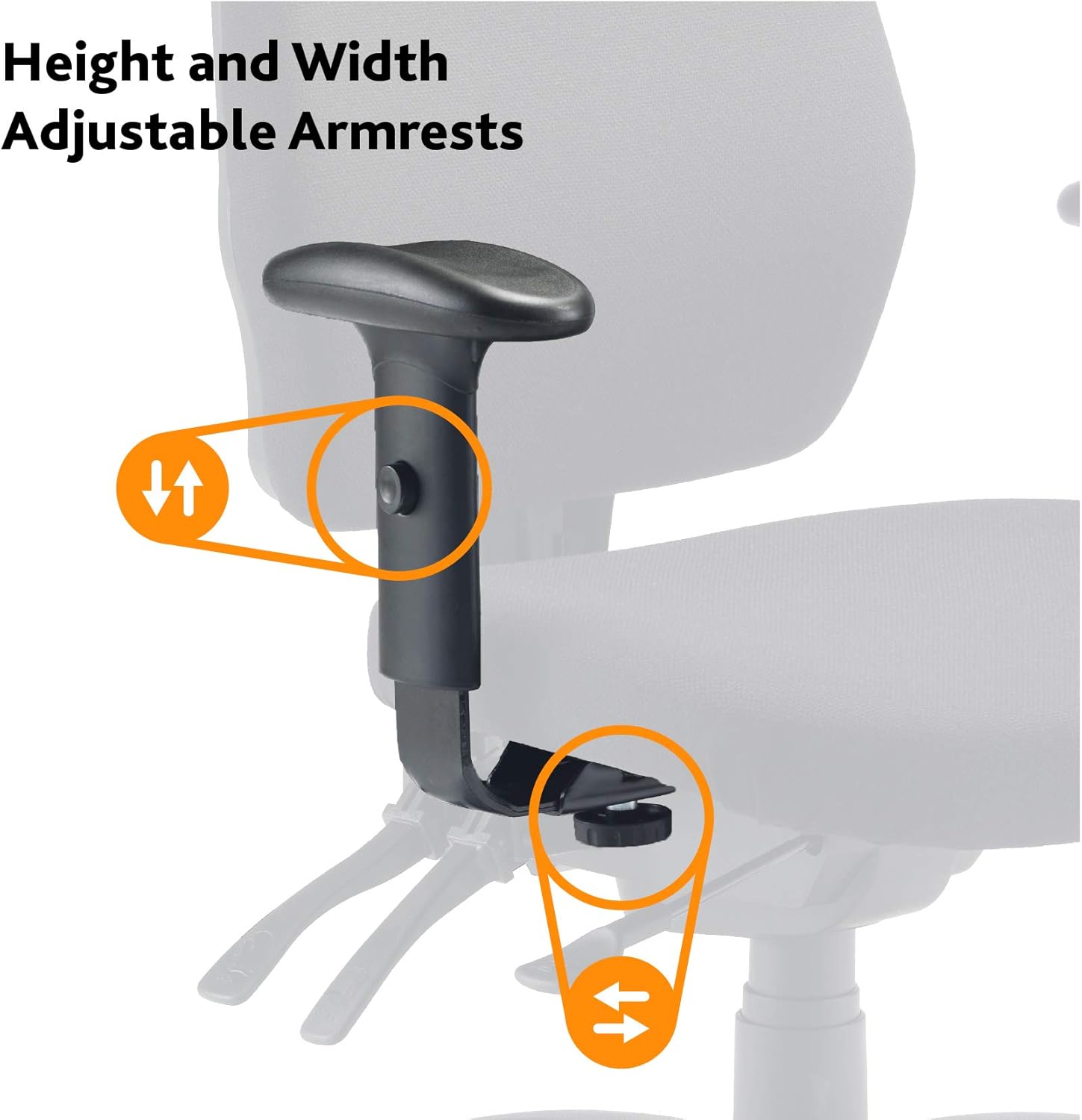Office Hippo 24-Hour High Back Office Chair, Orthopaedic Design Chair with Adjustable Arms, Ratchet Back and Tilt - Image 5