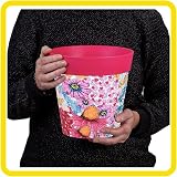Hum Flowerpots 22cm Set of 3 Plastic Plant Pots Pink Flowers Bees view 3