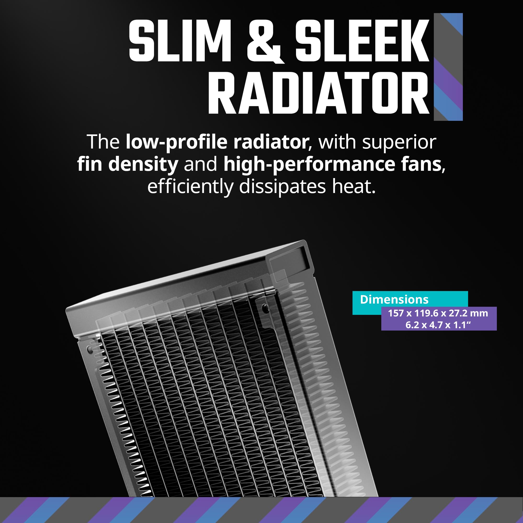 Cooler Master 120L Core Close-Loop AIO Liquid Cooler, R7|i5, Gen S Dual Chamber Pump, White Pump Lighting, 120 Radiator, PWM Fan, AMD Ryzen AM5|4, Intel LGA 1851|1700 Platform