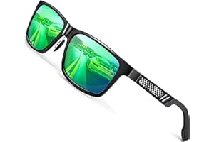 ROCKNIGHT 𝐇𝐃 𝐃𝐫𝐢𝐯𝐢𝐧𝐠 Sunglasses Men Polarized UV Protection Al-Mg Metal Frame Lightweight Flat Lens Hiking Fishing