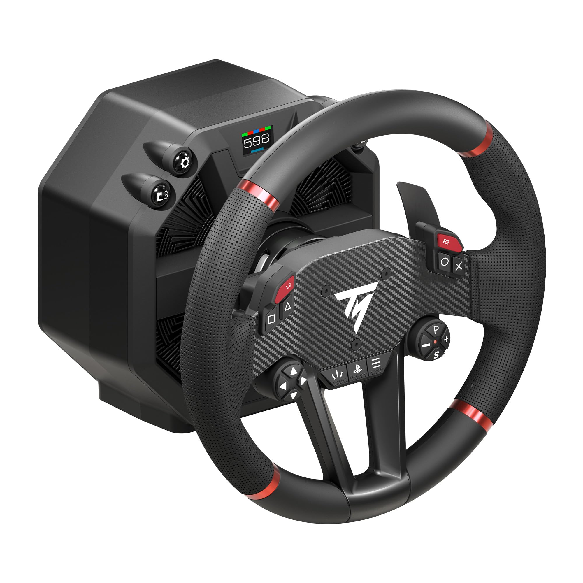 Thrustmaster T598 Direct Axial Drive Rennlenkrad – Offiziell für PS5 & PS4 lizenziert – Next-Gen Force Feedback Wheel für PC, Inklusive Raceline Pedals LTE, Magnetische Schaltwippen & Sport-Lenkkranz