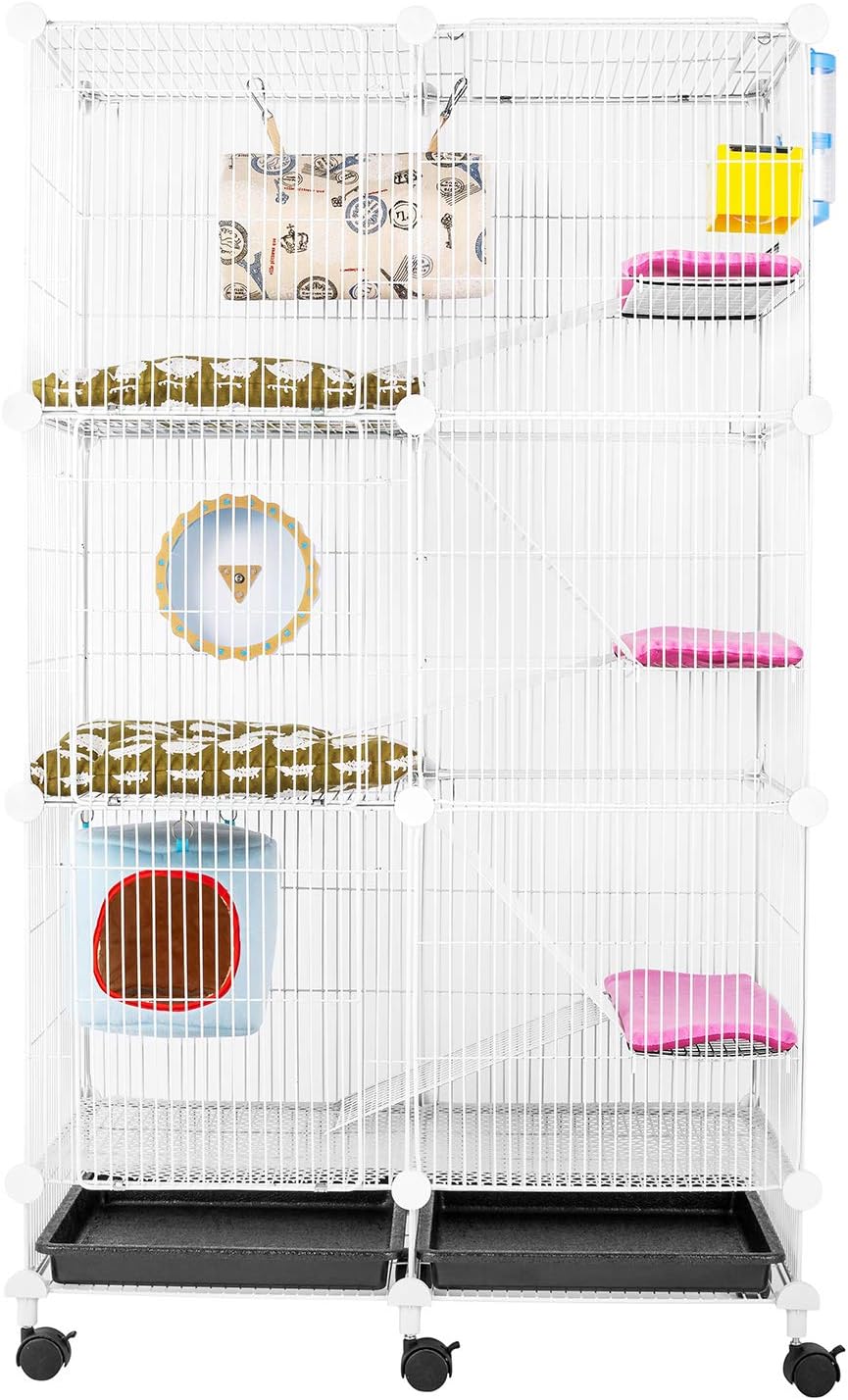 WorldWide Selection Pet Cage for Squirrel/House Cat/Bunny/Ferret/Chinchilla/Guinea Pig or Other Small Animals, Expandable, Three-Story