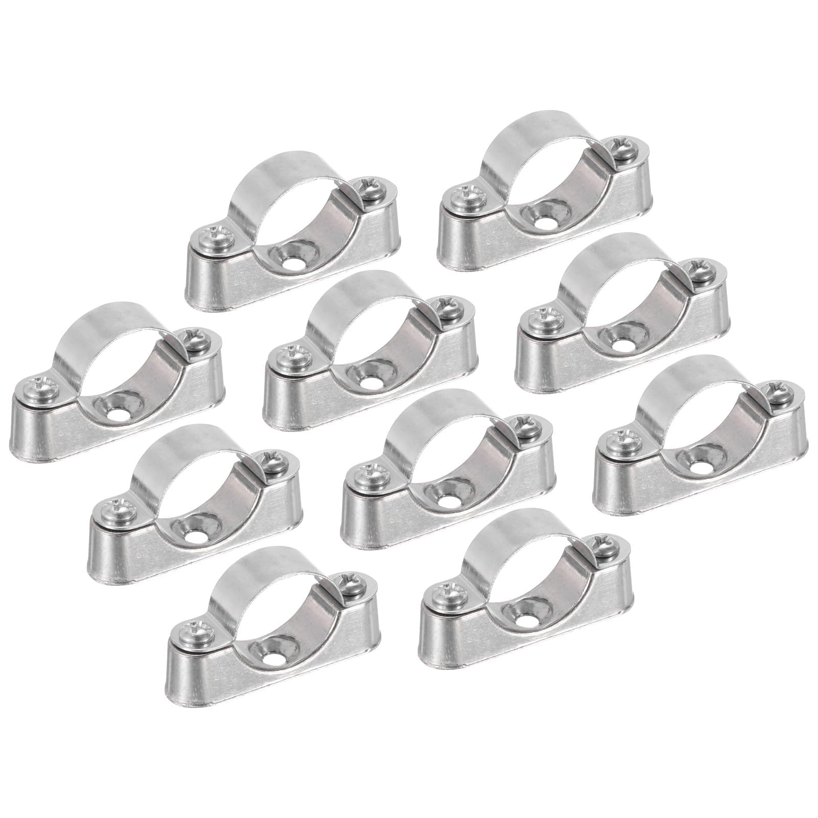 TA-VIGOR 10pc Pipe Support Brackets, 25mm Wall & Ceiling Mount, Rigid Pipe Straps for Plumbing, Electricity, Exhaust
