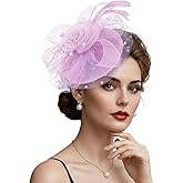 DRESHOW Fascinators Hats for Women Tea Party Hat Vintage Derby Pillbox Kentucky Hat Church Cocktail Headwear