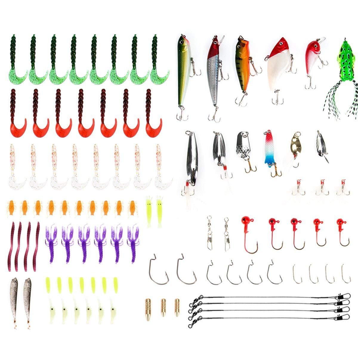 半額sale タックルボックス Andトラウトタックルフックハードプラスチック B078hcgnxj Bass Allimity釣りルアータックル ボックスセットハードスピナールアーspinnerbaitキットミックス色ベース餌ミノー釣りルアーセットフローティングポッパーfor 最新の激安 Www Aiq