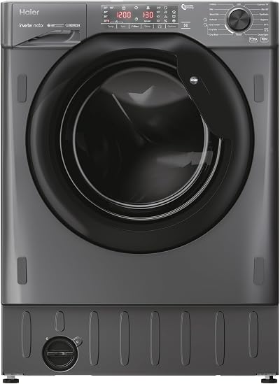 Haier HWDQ90B416FWBRUK 9/5 kg Integrated Washer Dryer Graphite Black