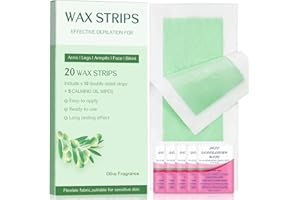YSCFHSHC Wax Strips - Body Waxing Strips, Wax Kit for Women & Men - Brazilian Wax Kit, Back Waxing Kit, All Skin Types, Face, Arms, Legs, Armpits, Bikini, 98% Natural, Hypoallergenic Odourless, Green