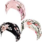 3 Pack Womens Printed Turban Hat Head Wraps Covers Chemo Cancer Beanies Cap Headwear