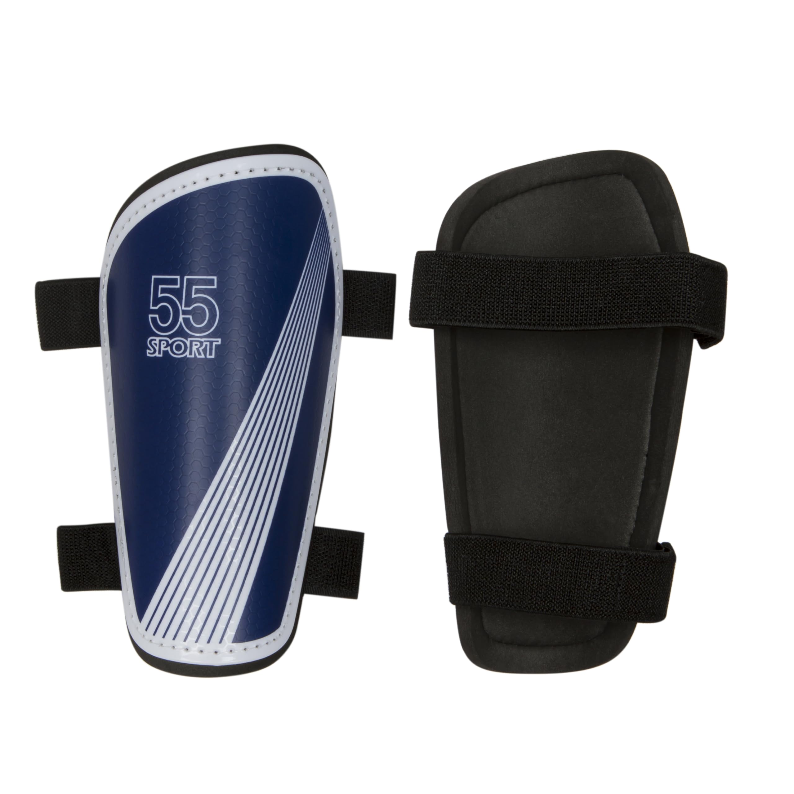 55 Sport Vortex Lite Adult & Junior Protective Football Shin Guards - Blue - XL