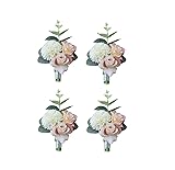 MOJUN Boutonniere Buttonholes Groom Groomsman Best