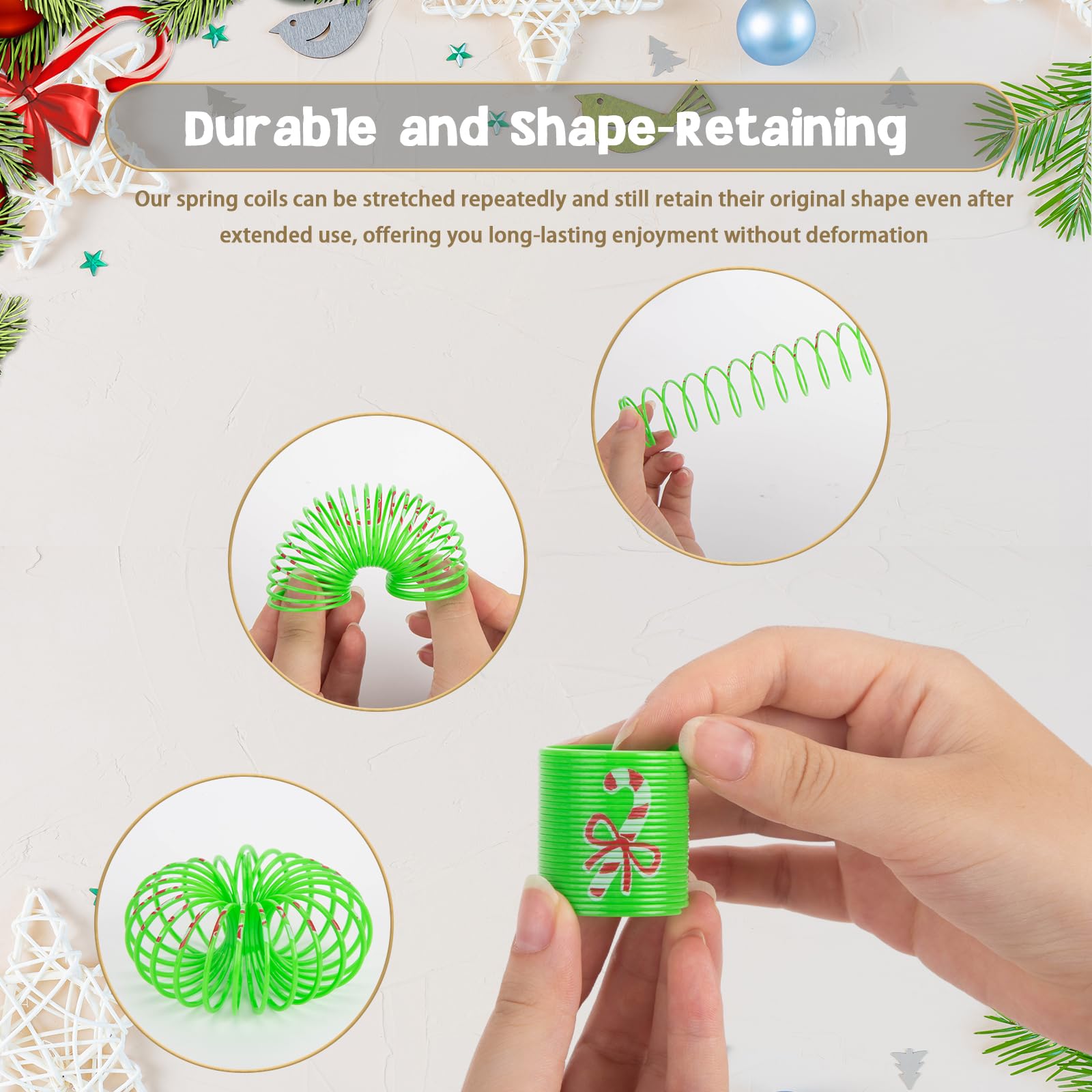 MCPINKY Christmas Magic Springs, 20PCS Mini Spring Toy Christmas Party Favors for Kids 4 to 8 Fun Goodie Bag Stuffers Birthday Gifts Christmas Prizes, Christmas Stocking Stuffers, Small Toys Present