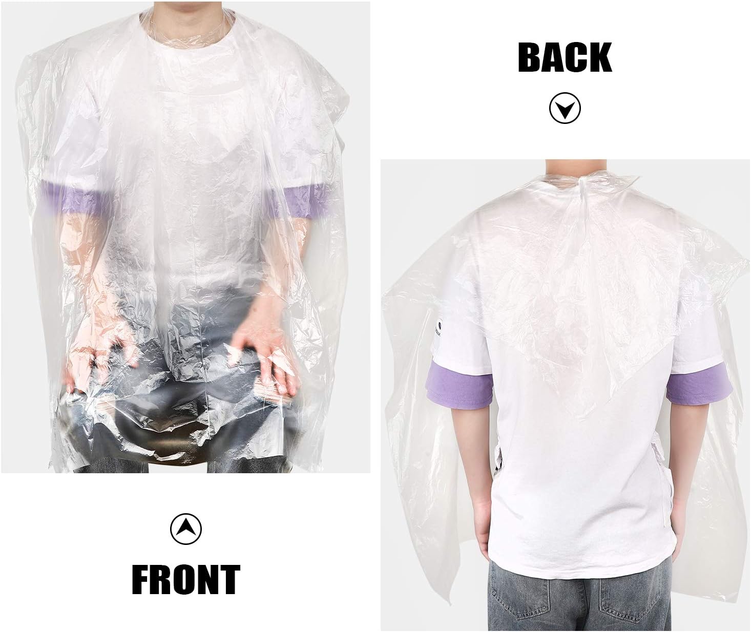 200 Pieces Disposable Barber Haircut Cape Transparent Waterproof Hair Styling Salon Cape Hairdressing Apron Hairdresser Smock Household Salon Cloak - Image 5