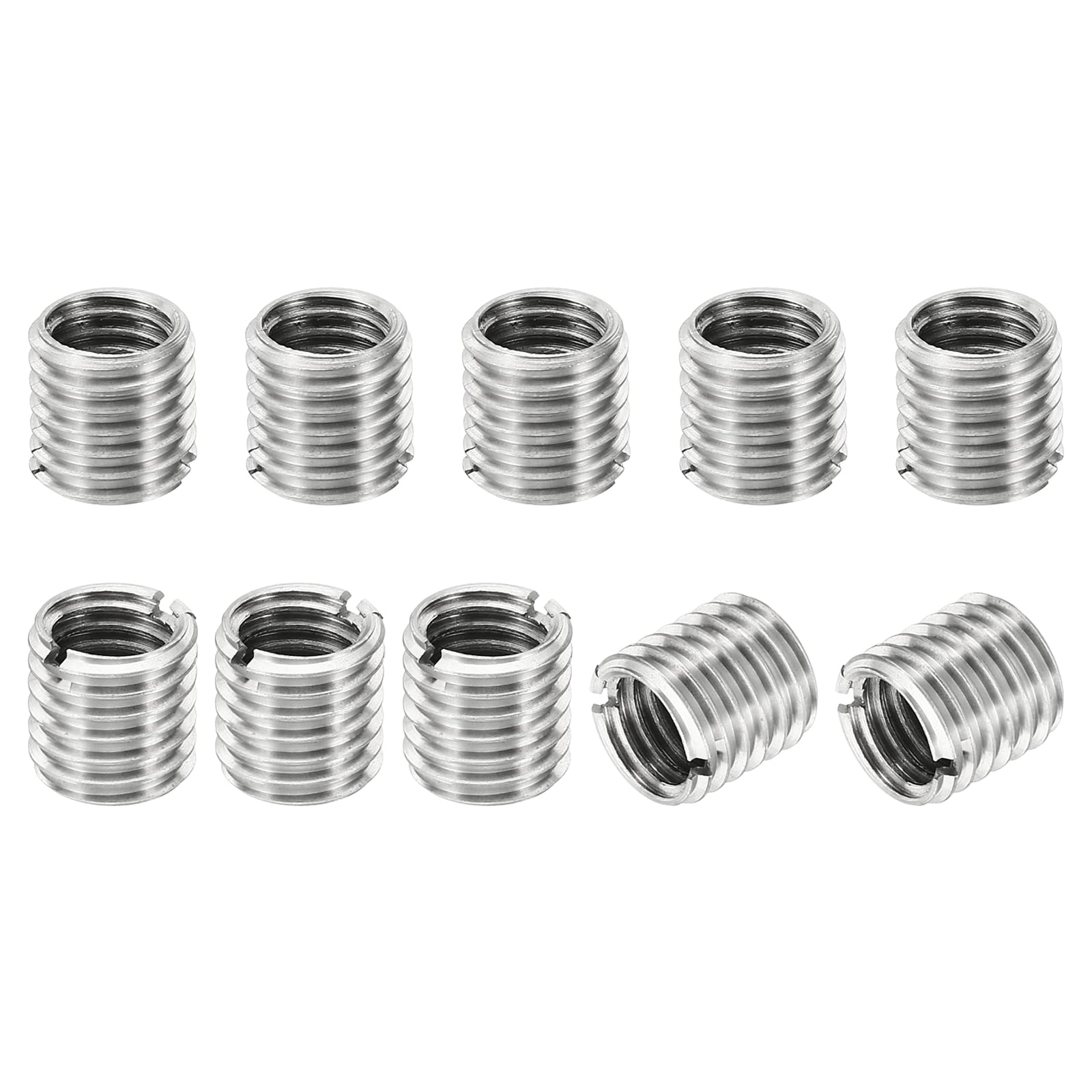 PATIKIL Thread Adapters Sleeve Reducing Nut, 10 Pcs M12x1.75 Male to M10x1.5 Female Repairing Insert Nut Screw Reducer Stainless Steel Fastener 12mm