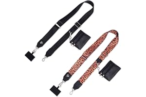 PUGPIU Clip and Go Strap for Phone with Wallet Crossbody - Phone Strap Crossbody with Zippered Pouch
