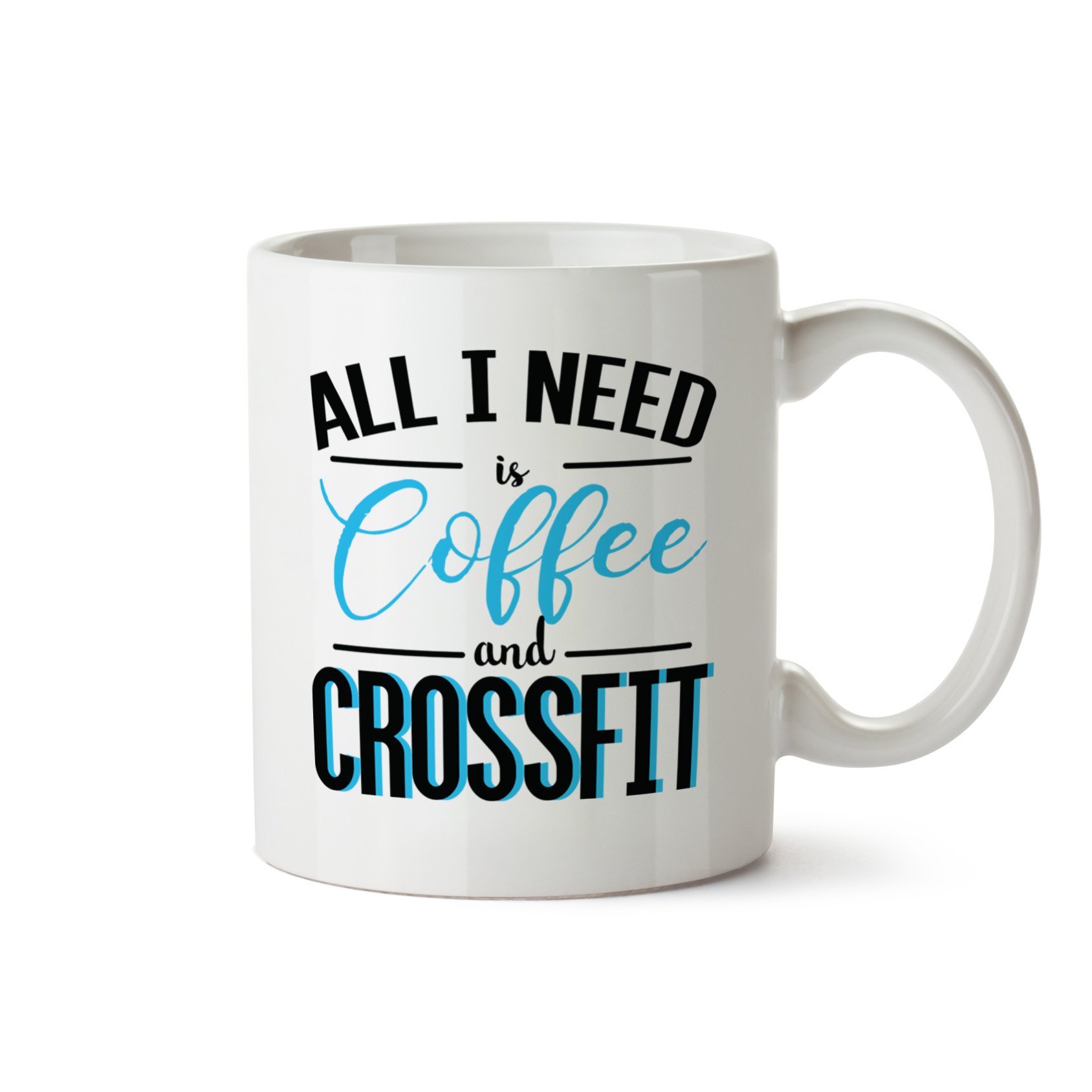 SMARTYPANTS All I Need is Coffee and Crossfit Mug Tea Coffee Cup - Fitness Gym Workout Training Health Nutrition Adult Teen Kitchen Kitchenware Home Gifts Presents