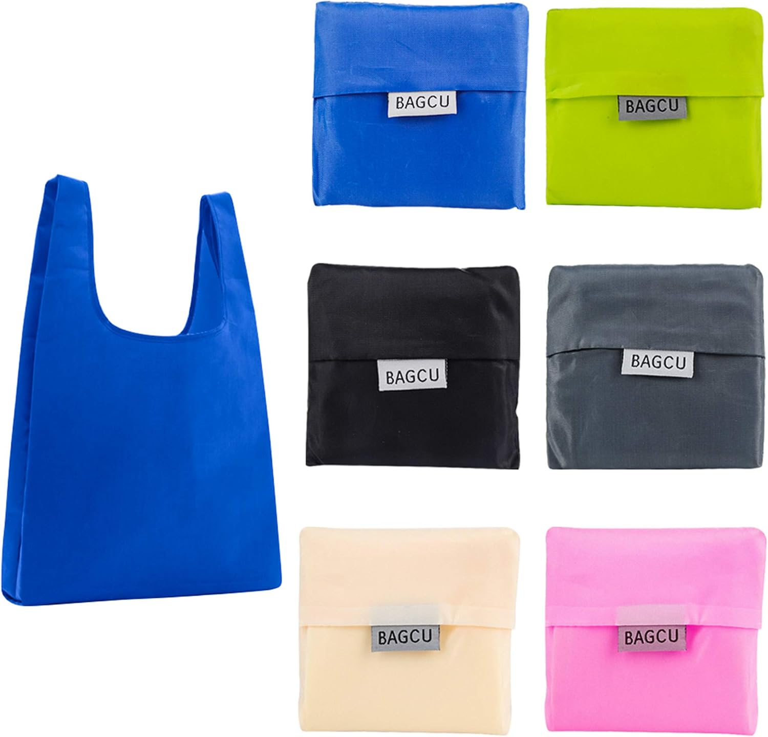 6 Pack Reusable Grocery Bags Foldable Tote Shopping Bags