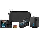 GoPro HERO13 Black Extended Power Bundle - Includes Dual Battery Charger, 3 Enduro Batteries, 64GB microSD Card, Curved Adhes