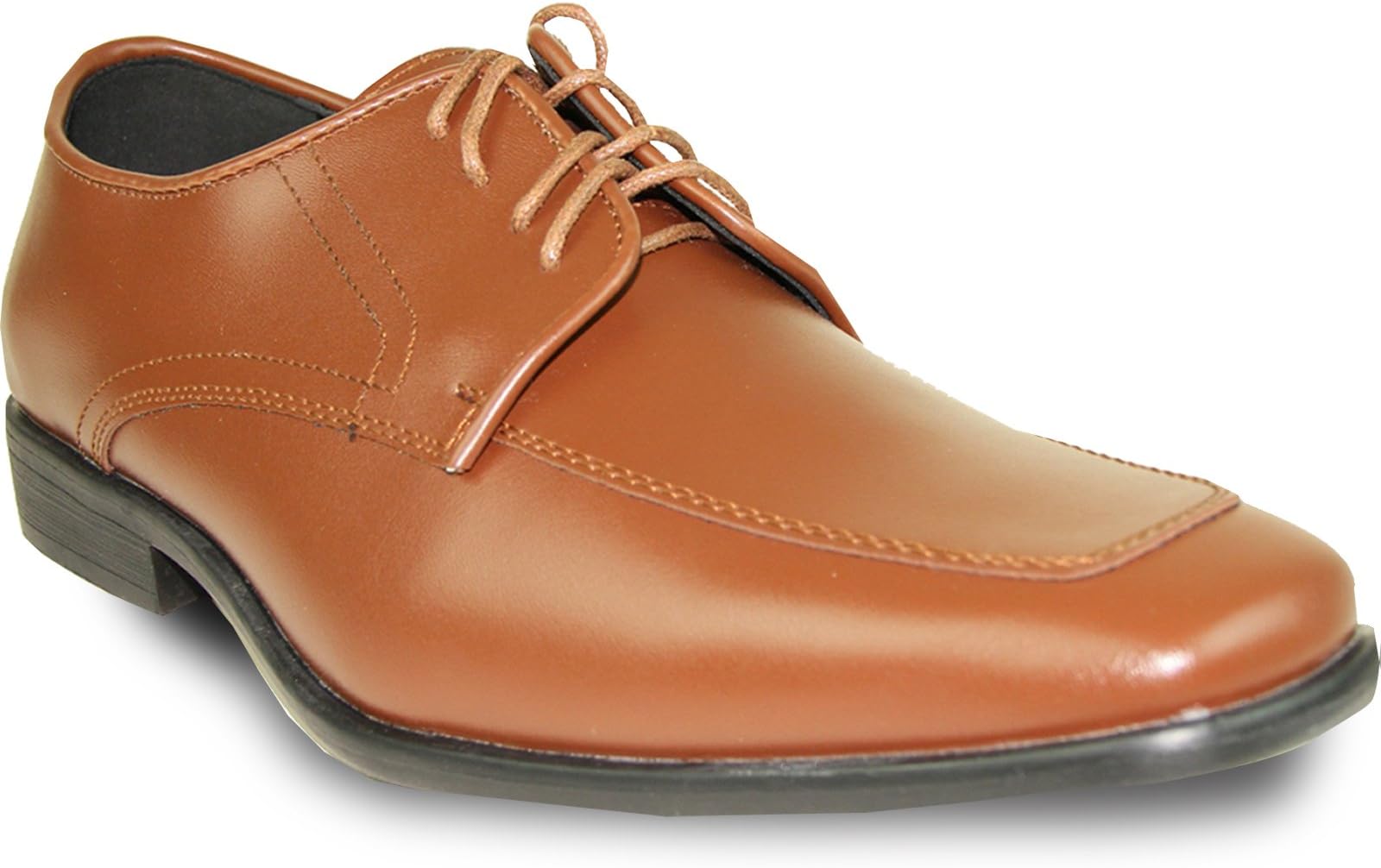 Allure Men Dress Shoe AL01 Fashion Tuxedo for Wedding, Prom and Formal Events with Wrinkle Free Material Brown 8.5W