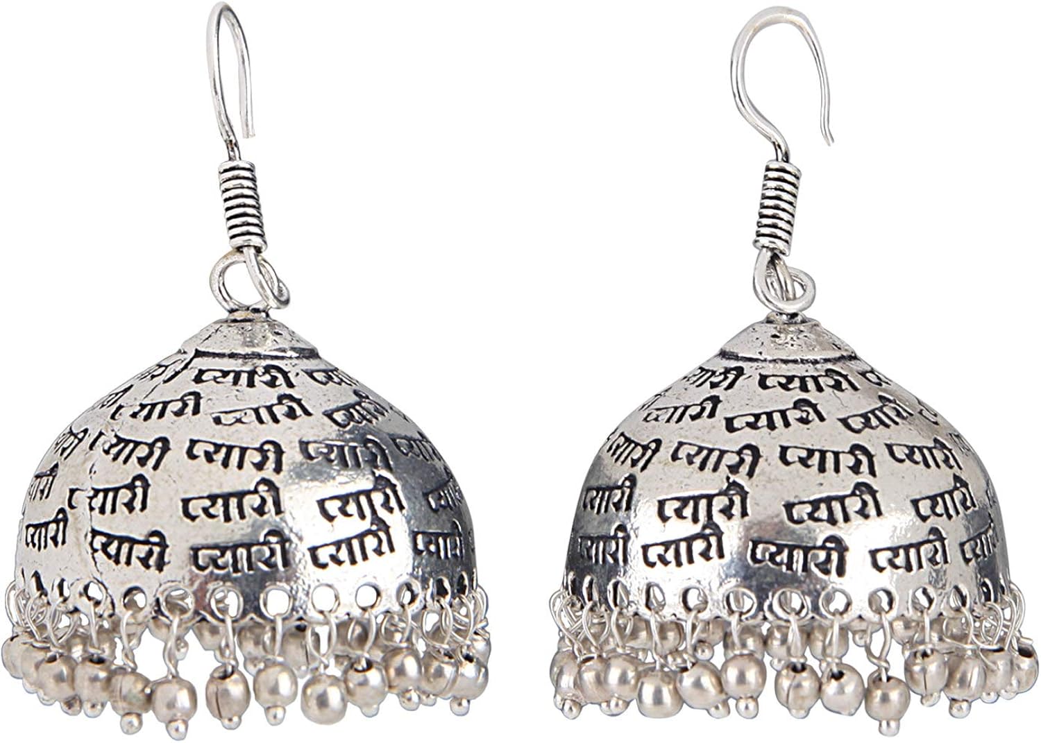 Efulgenz Boho Vintage Antique Ethnic Gypsy Tribal Indian Oxidized Silver Lotus Dangle Earrings Jewelry