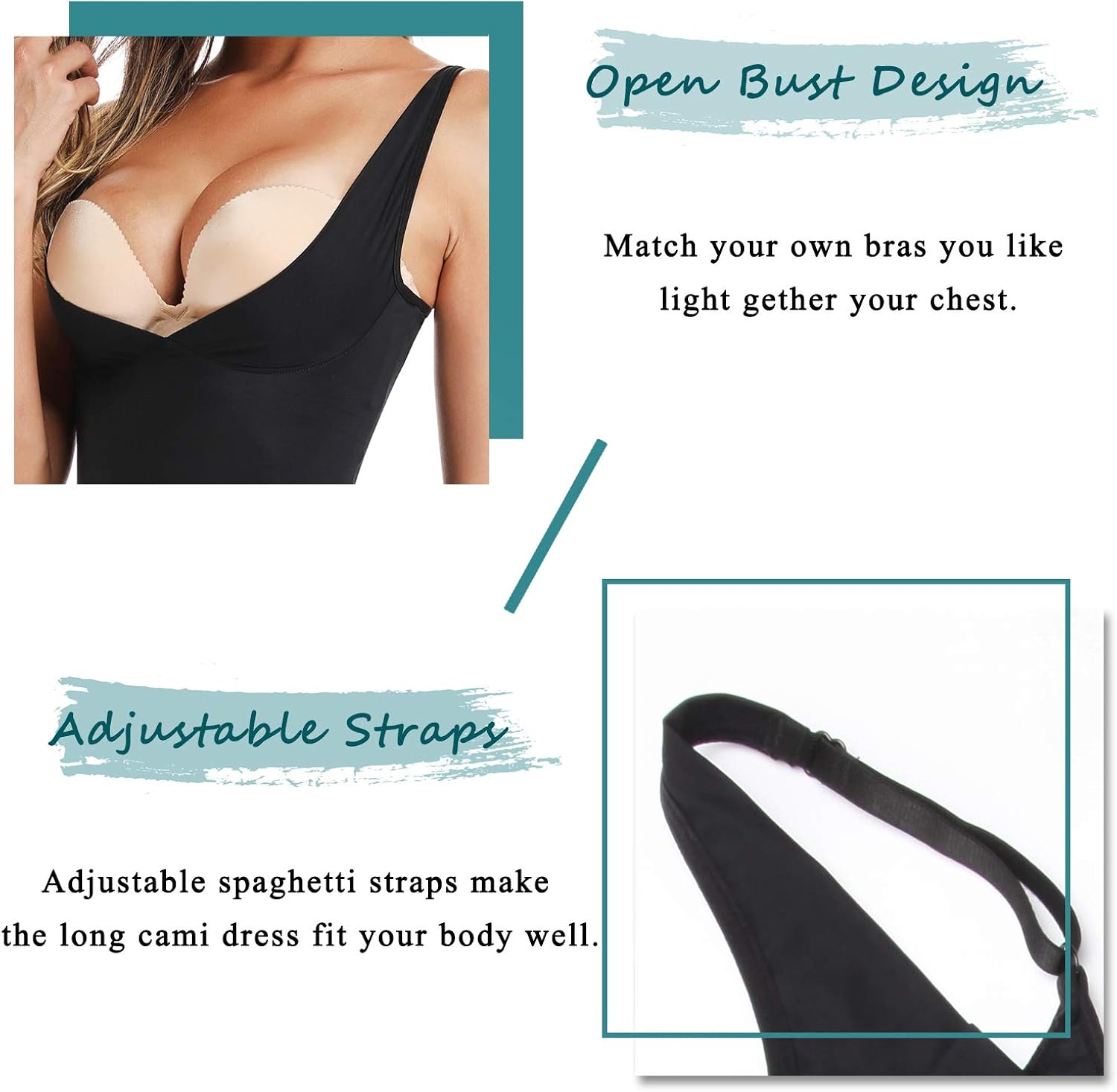 Joyshaper Full Slips for Under Dresses Long Cami Slip Dress Women Sleepwear Seamless V Neck Nightgown at  Women’s Clothing store