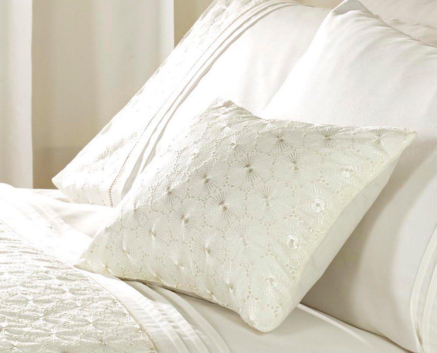Rapport Home Cream Boudior Filled Cushion Floral Emdroidered Oblong Rectangle Scatt