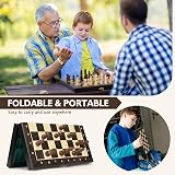 Peradix Wooden Magnetic Chess Set 30x30cm Folding Board with 2 Extra Queens view 6