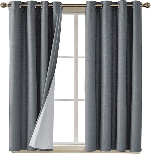 Amazon Com Deconovo Faux Linen Thermal Insulated Blackout Energy