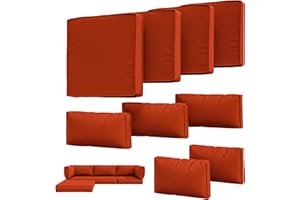 Tounosnt 9Pcs Outdoor Chair Cushions Covers Waterproof Anti-Fading for 5 Pack Patio Set Cushion Slipcovers, Outdoor Furniture Protector Cover Replacement(Cover Only)