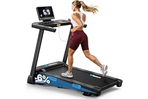MERACH Incline Treadmill with Incline 6%-15%, 7-Layer Belt 300LBS Capacity Tredmill Foldable Handle Running Treadmills for Home, 0.5-7.5MPH 3.0HP Incline Folding Treadmill LED with APP Threadmill