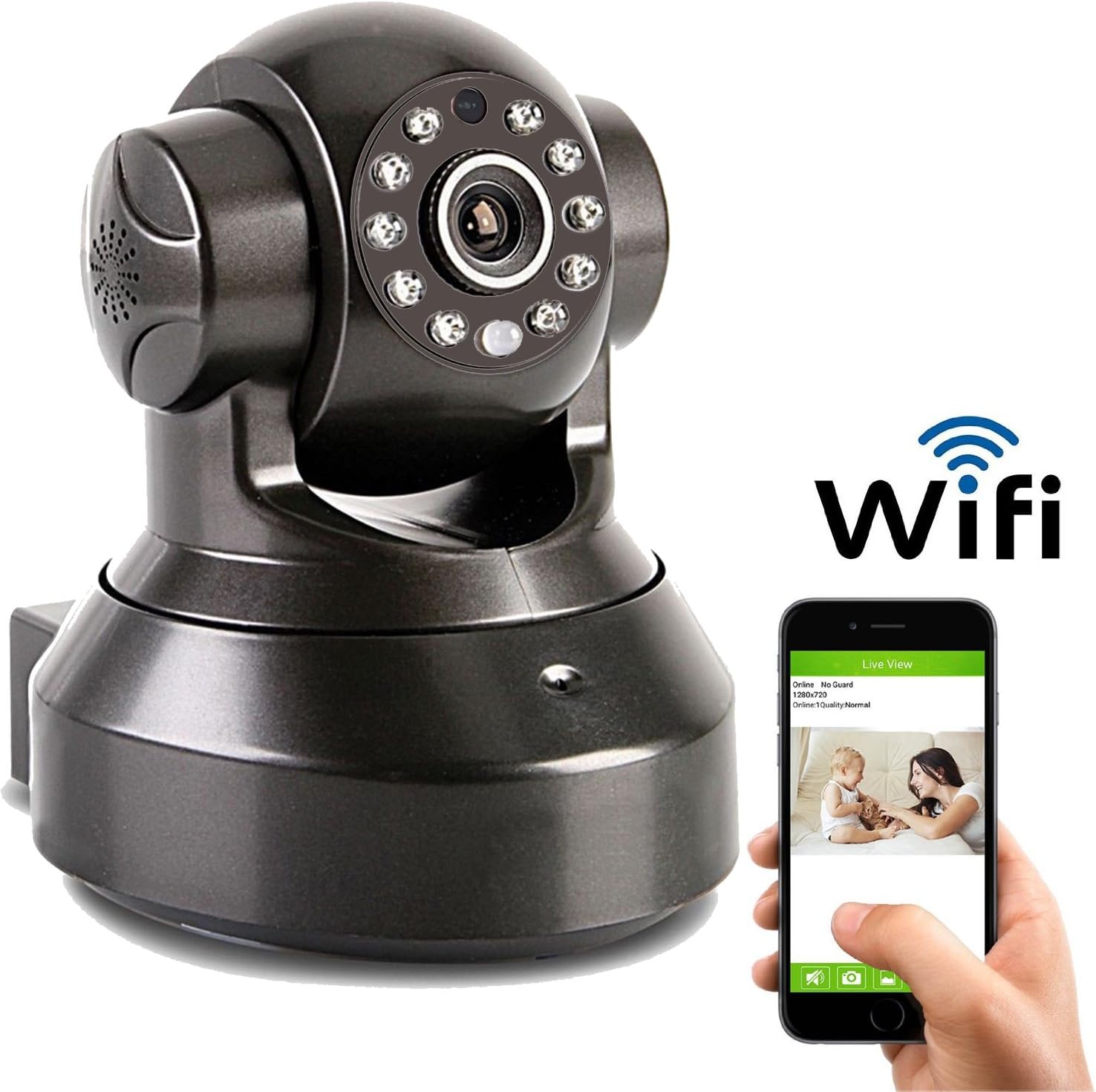 Coolcam HD 720P Wireless WiFi IP Camera Smartphone CCTV Security Surveillance 2way Audio with Night Vision and Motion Detect Free P2P Cloud Connection Service with QR Code