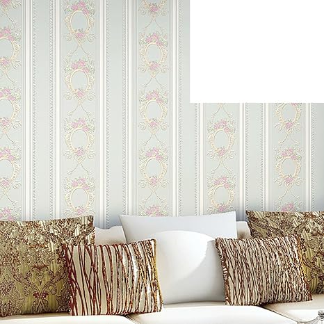 Amazon Co Jp アメリカ不織布 壁紙 不織布 ベッドルーム 壁紙 ロマンチックな花柄壁紙 結婚式の部屋 リビングルーム コイン壁紙 F Diy 工具 ガーデン