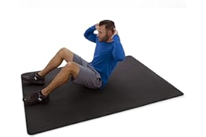 MICRODRY Extra Large Yoga Workout Fitness Exercise Mat for Men & Women, Comfortable & Cushioned, Slip Resistant, Lightweight, Rolls Up Easily, Odor-Neutralizing, Use Home or Gym, Black, 4 x 6 feet
