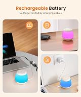 Dreamegg White Noise Machine Portable 24 Sounds 8 Night Lights Baby Sleep view 6