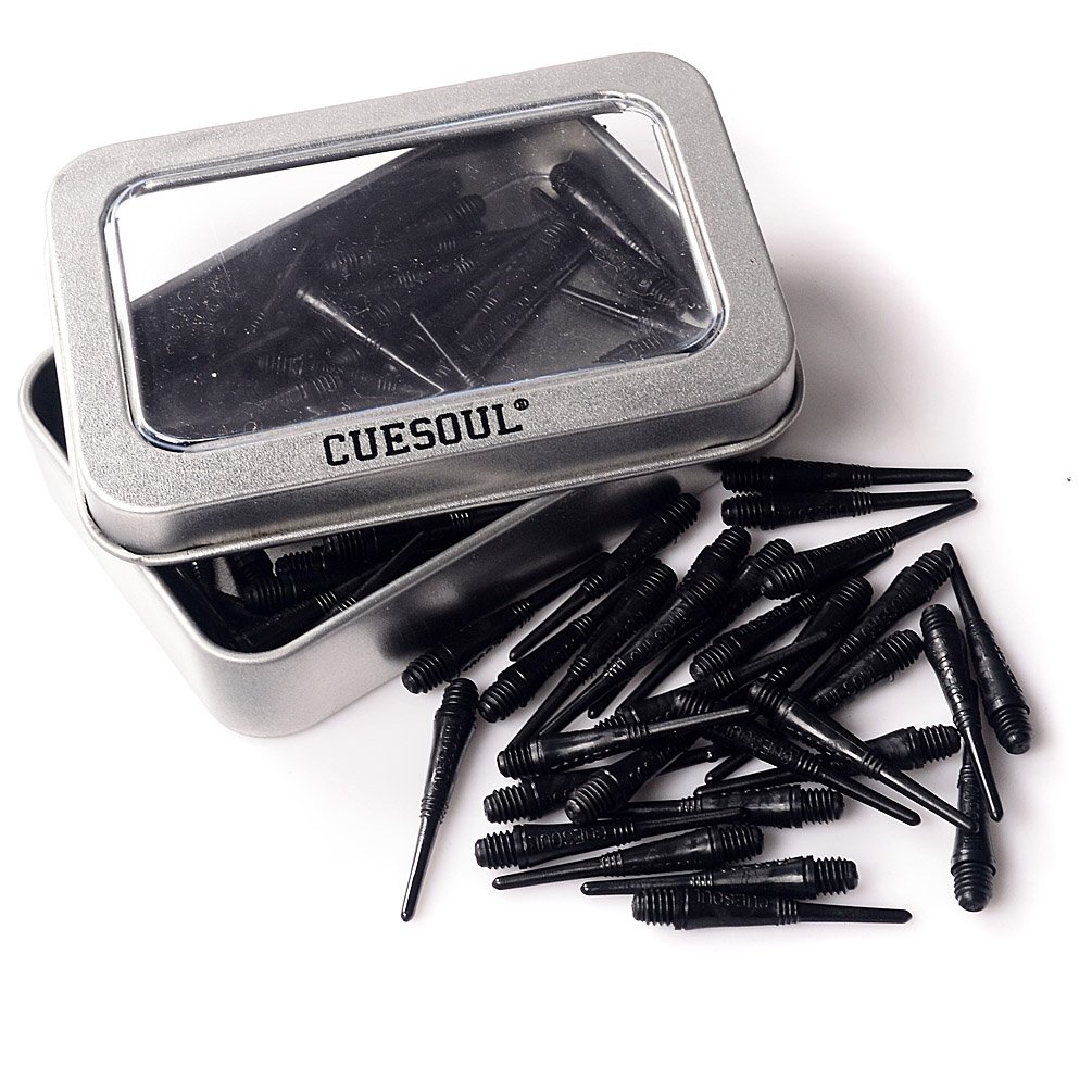 CUESOUL 2BA Soft Tip Dart Points 100-Count (CSSTP001 - Black)