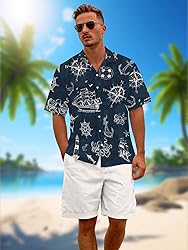 Hawaiian Shirts for Men Summer Beach Casual Short