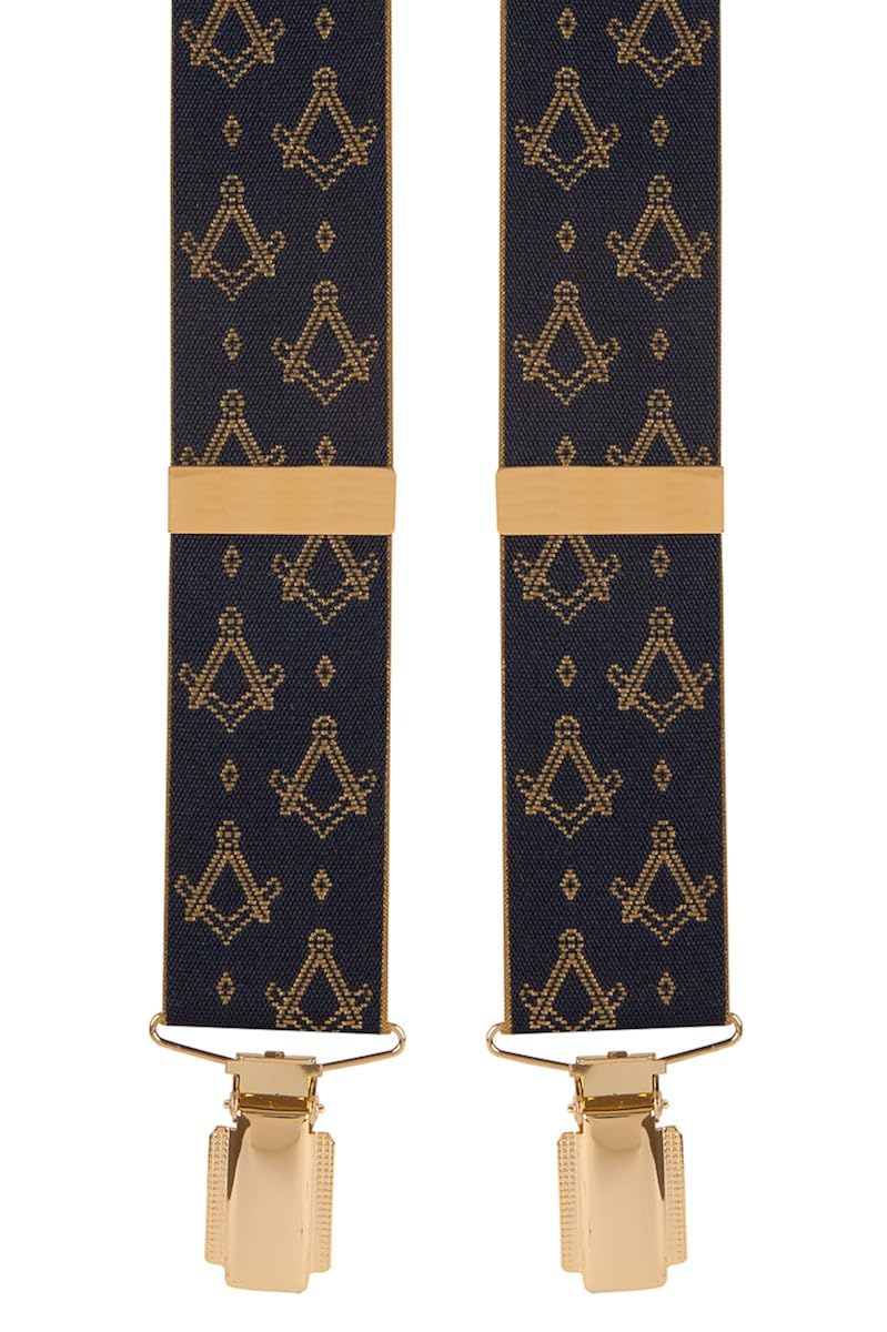 Masonic Masons Emblem Navy Blue Trouser Braces Mens Suspender Amazon